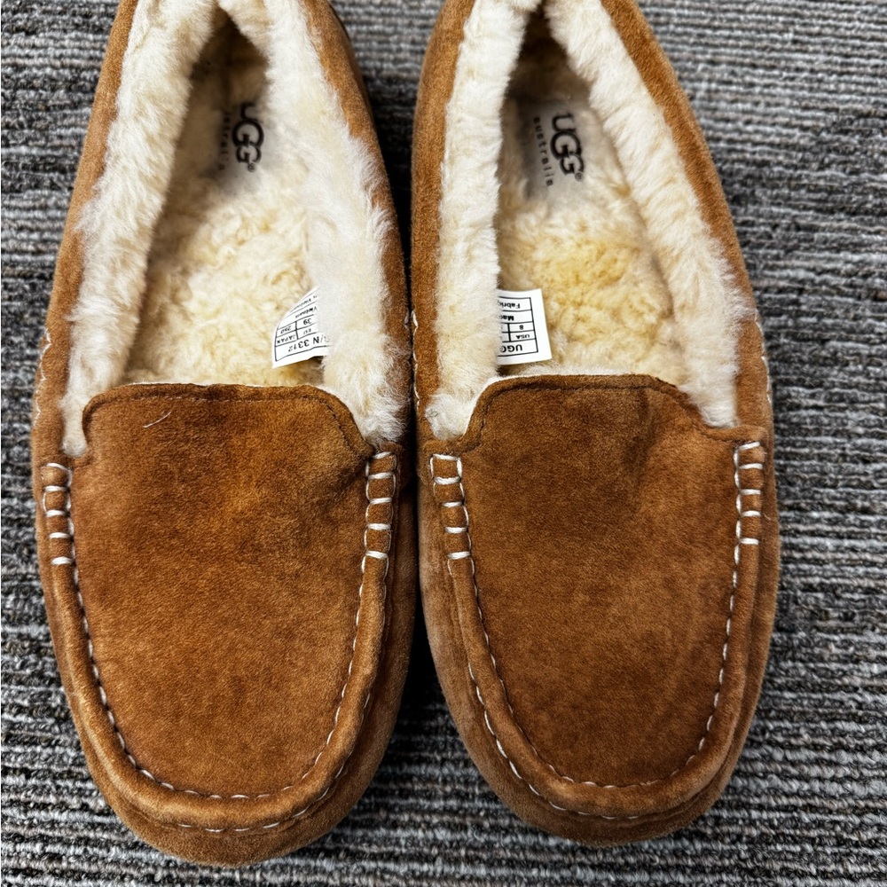 UGG Suede Sheepskin Moccasin Slippers